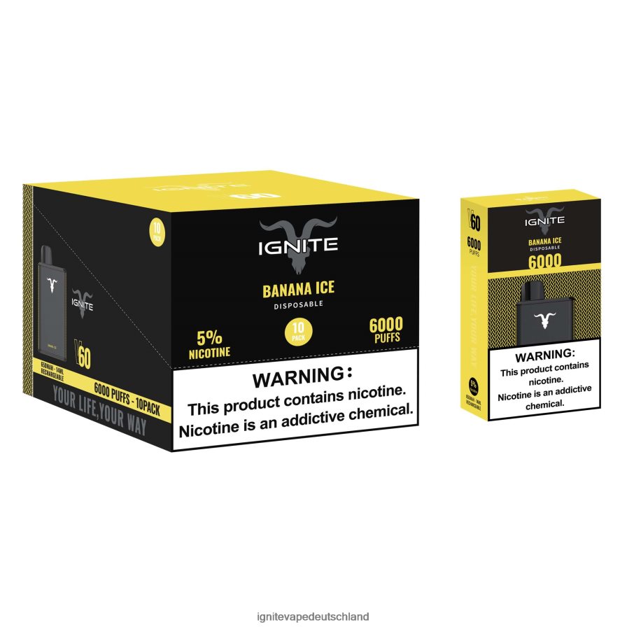 IGNITE V60 Vape Pen 10er-Pack Erdbeer-Apfel-Wassermelone Z6R8025 Ignite Vape For Sale