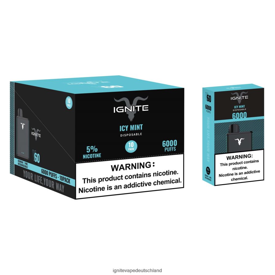 IGNITE V60 Vape Pen 10er-Pack Erdbeer-Apfel-Wassermelone Z6R8025 Ignite Vape For Sale