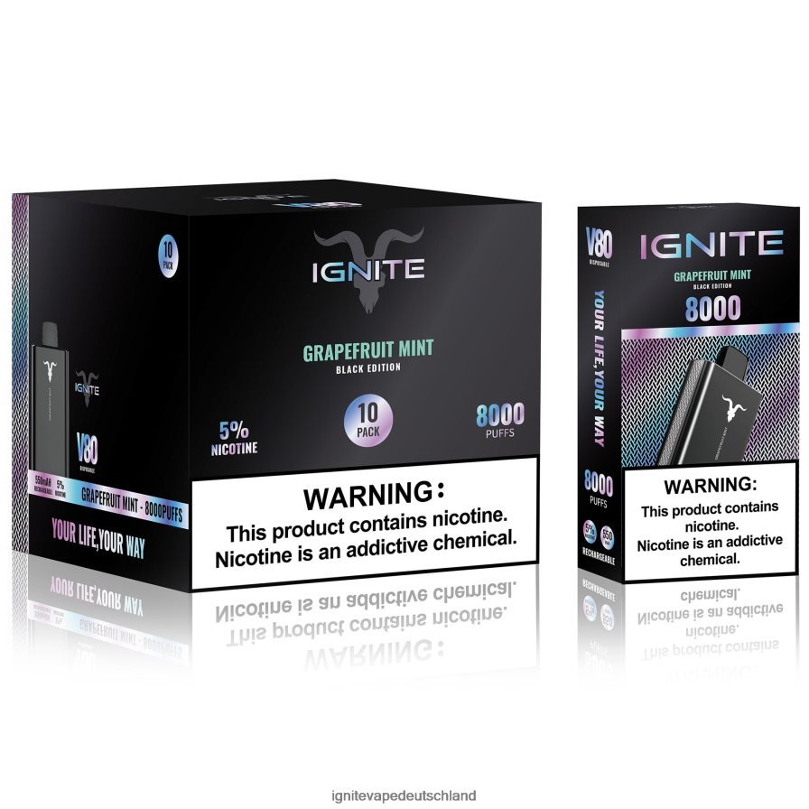 IGNITE V80 Vape Pen 10er-Pack Passionsfrucht saure Kiwi Z6R8062 Ignite Berlin